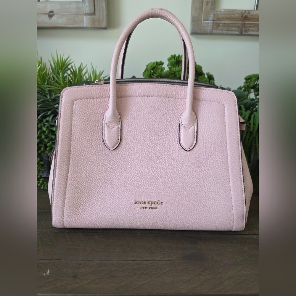 Kate Spade Mini Knott Leather Satchel/Crossbody In Mochi Pink